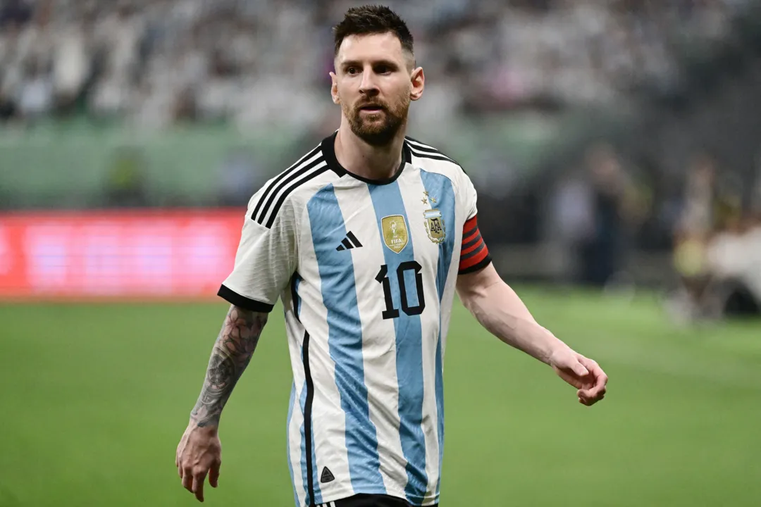 Lionel Messi durante vitória da Argentina diante da Austrália