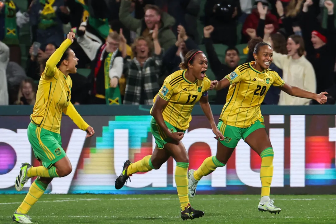 Jamaica comemora gol diante do Panamá