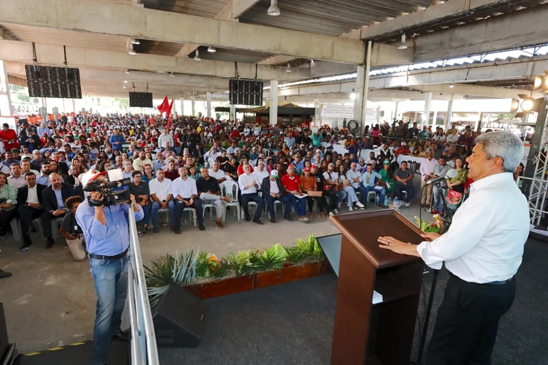 Governador Jerônimo Rodrigues (PT) durante lançamento do Plano Safra nesta terça-feira, 25