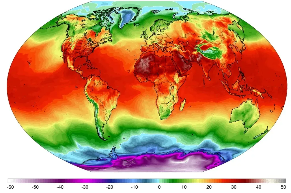 Dados são dos Centros Nacionais de Previsão Ambiental dos Estados Unidos