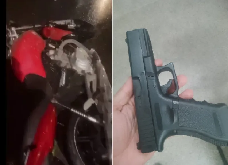 Dupla foi presa com simulacro de pistola após acidente na Av. 29 de Março
