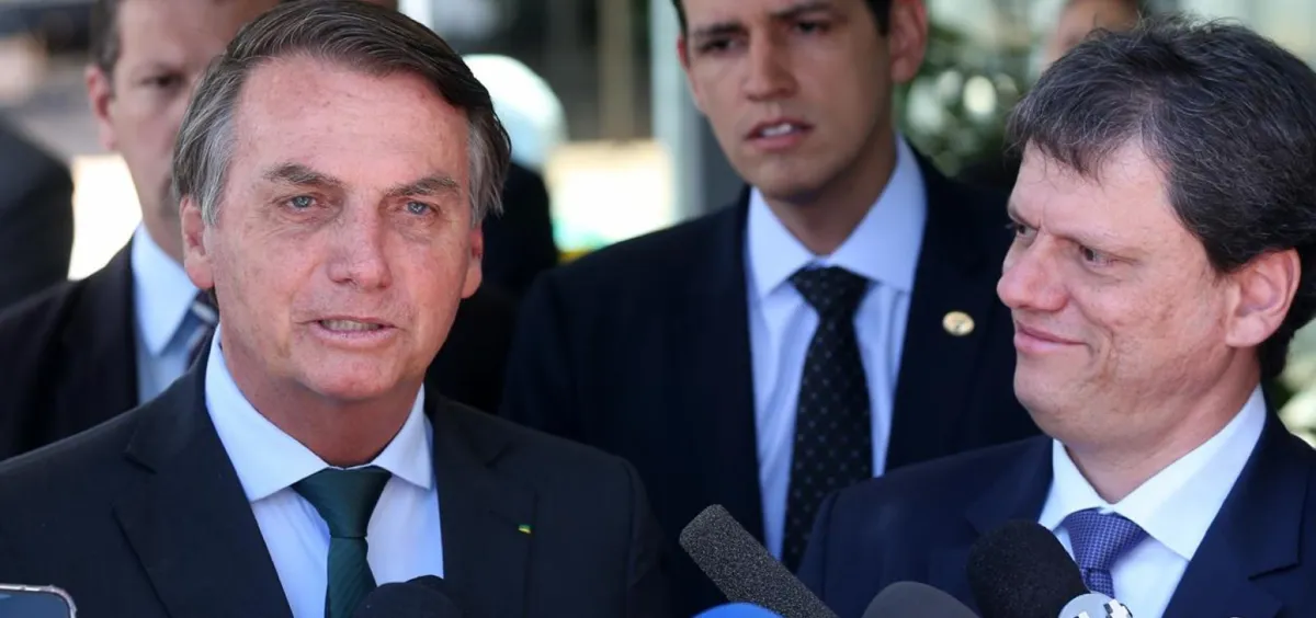 Ex-presidente Jair Bolsonaro (PL) e o governador de São Paulo, Tarcísio de Freitas (Republicanos)