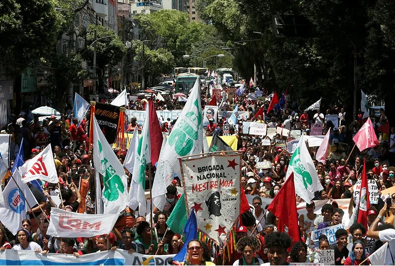 Protesto dos estudantes contra o govcerno Bolsonaro em Salvador, em 2022