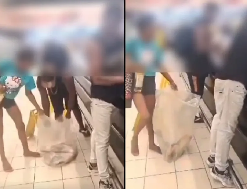 Flagrante foi gravado em um supermercado no bairro de Itapuã