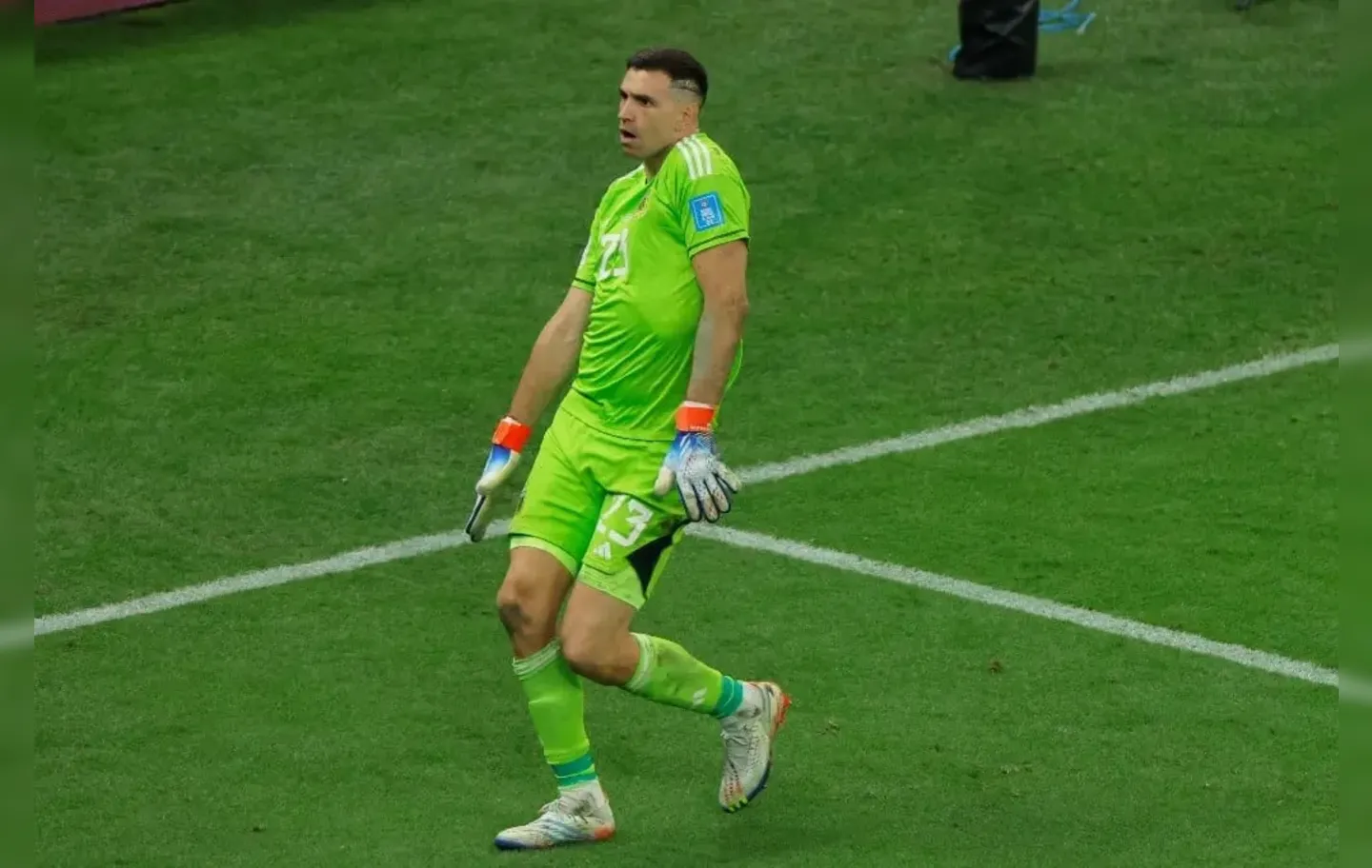 Emiliano Martínez durante final da Copa do Mundo