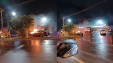 Imagem ilustrativa da imagem Carro pega fogo na Estrada do Coco nesta quinta-feira; veja vídeo