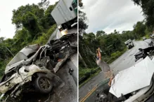 Imagem ilustrativa da imagem Duas pessoas morrem em acidente entre carro e caminhão na BR-101