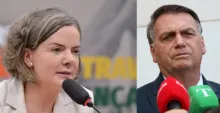 Imagem ilustrativa da imagem “Não tem o que fazer”, diz Gleisi sobre ofensas de Bolsonaro a Lula