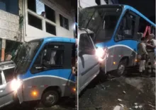Imagem ilustrativa da imagem Ônibus da PM tem problema técnico e bate em duas casas em Salvador