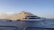Imagem ilustrativa da imagem Vídeo: Iate com 30 pessoas a bordo pega fogo no Mar Vermelho