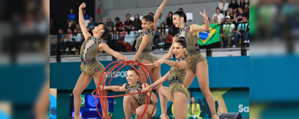 Ginástica rítmica do Brasil tem jornada dourada no Pan de Santiago