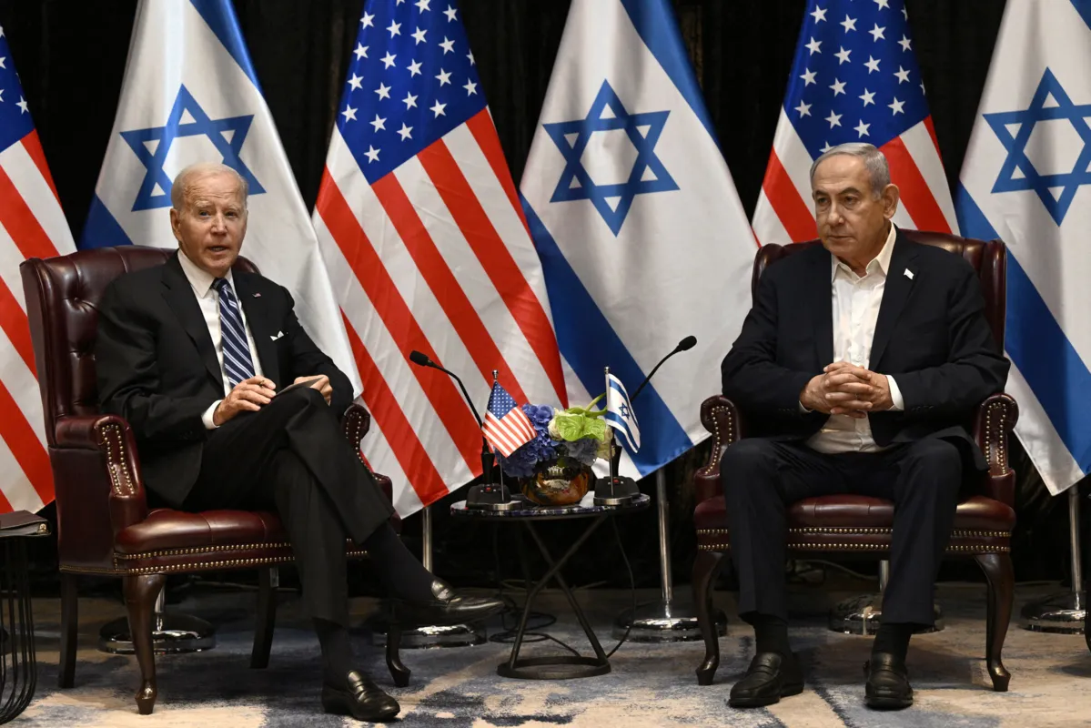 Joe Biden foi até Israel, onde se encontrou com o primeiro-ministro israelense Benjamin Netanyahu