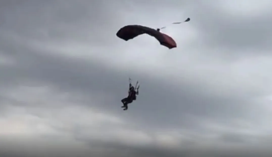 VÍDEO: Paraquedas não abre e homem posta vídeo angustiante da