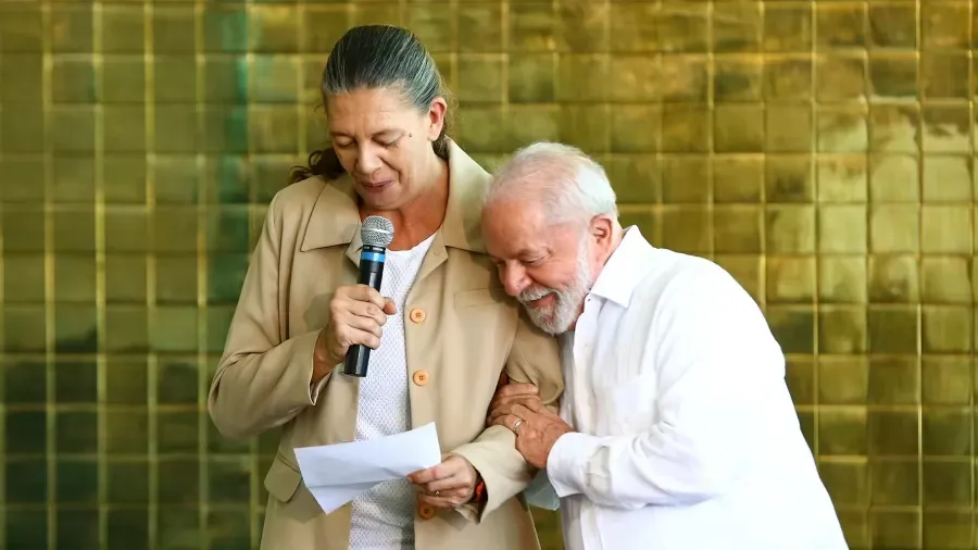 A ministra Ana Moser e o presidente Lula