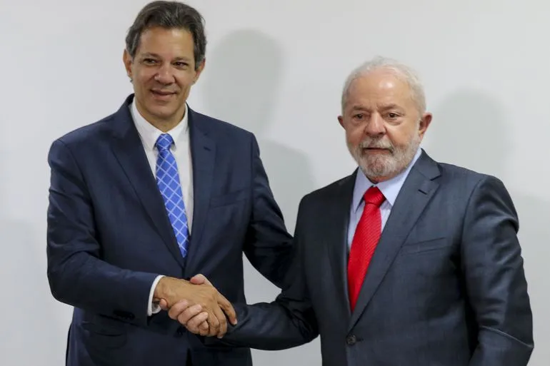 Lula e o ministro da Fazenda, Fernando Haddad