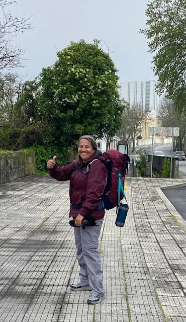 No Caminho de Santiago de Compostela a mochila pesava oito kg e causou um certo desconforto nos últimos dias