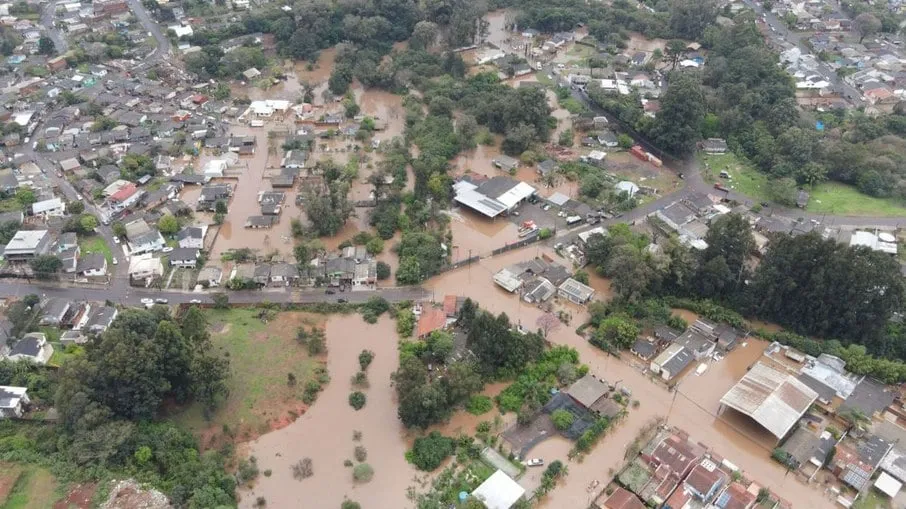 A Defesa Civil emitiu um alerta para inundação do rio Taquari