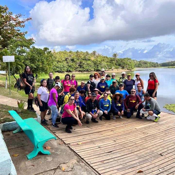 Vários integrantes da Associação Bahiana dos Amigos do Caminho de Santiago (ABACS) caminharam em Pituaçu