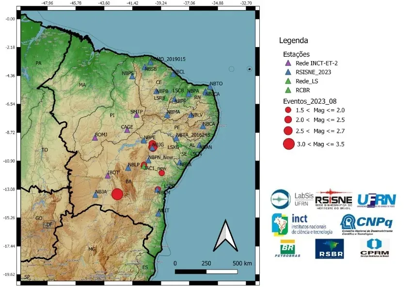 Tremores de baixa magnitude são relativamente comuns na região Nordeste