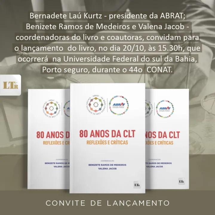 Haverá o lançamento de 80 anos da CLT