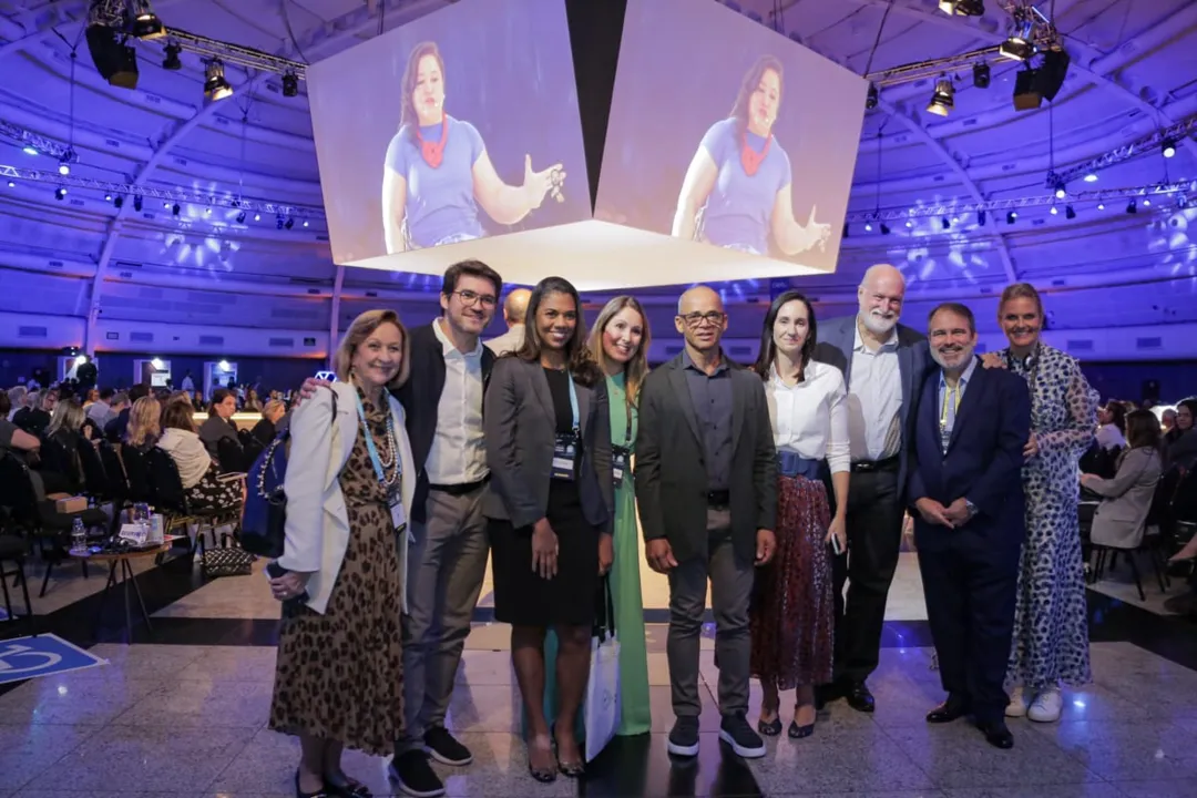 Fernando Bonfim (Produtor de Cacau), Tulio Ladim (CEO do Dengo Chocolates), Juliana Rozenbaum (conselheira de empresas Dengo) e Ricardo Young (líder da Comunidade ESG do IBGC) participaram de bate-papo sobre produtora de cacau baiana