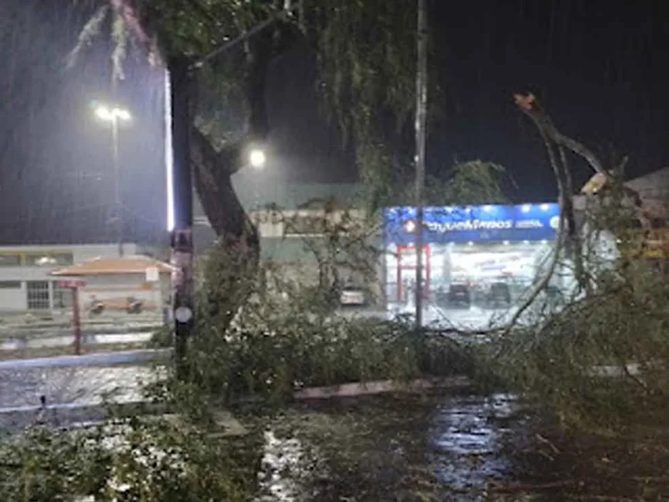 Cidade de Itapetinga, que foi atingida pelas fortes chuvas na noite de ontem