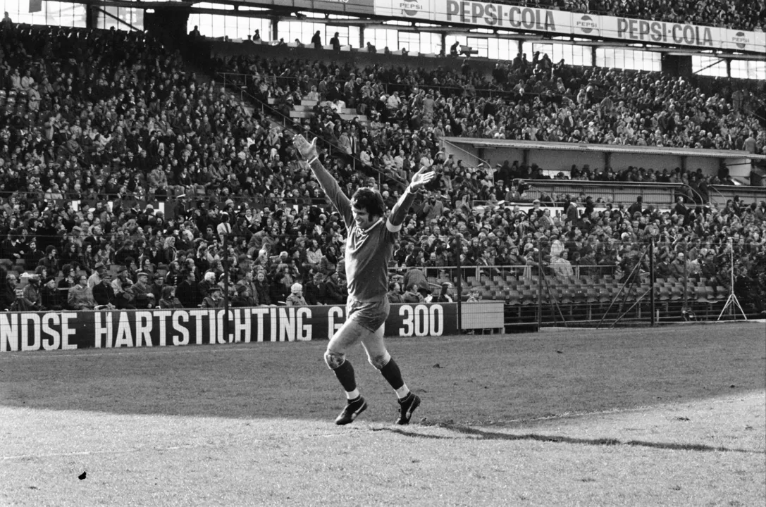 Jan Jongbloed após vitória em uma Copa do Mundo