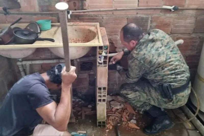 Cobra é resgatada após ficar presa entre paredes de casa em Cajazeiras V