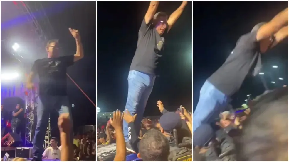 Antônio Maurício Pinheiro achou que estaria seguro ao pular na plateia