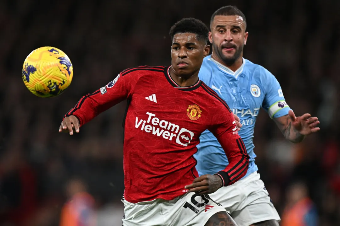 Rashford diante do Manchester City