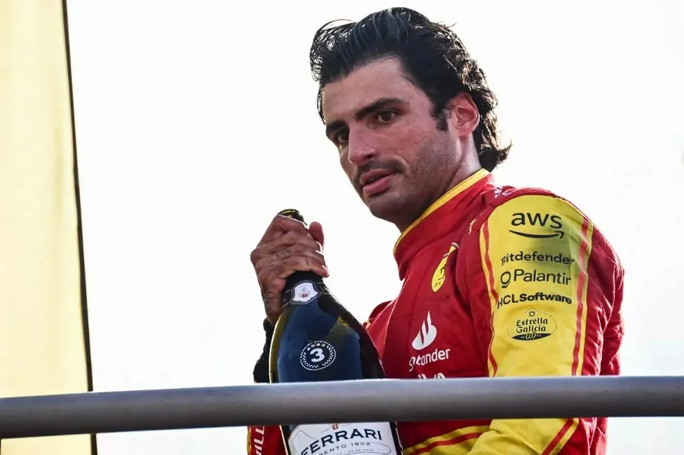 Carlos Sainz no pódio do GP da Itália