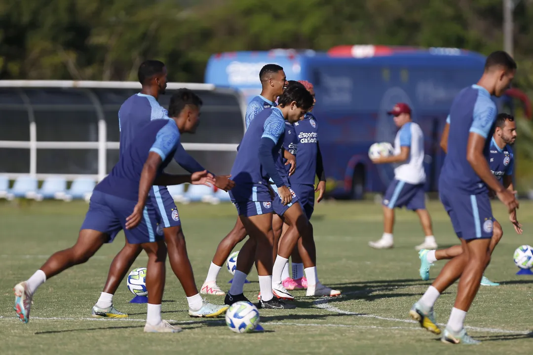 Jogadores do Bahia em treino no CT Evaristo de Macedo