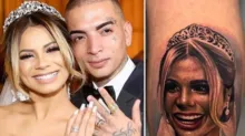 Imagem ilustrativa da imagem Após divórcio, Guimê cobre tatuagem com rosto de Lexa; veja como ficou