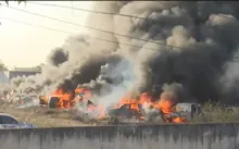Imagem ilustrativa da imagem Incêndio atinge complexo do Derba em Feira de Santana