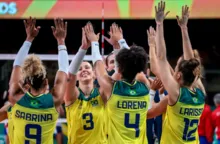 Imagem ilustrativa da imagem Pan 2023: Brasil estreia no vôlei feminino com vitória contra Cuba