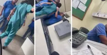 Imagem ilustrativa da imagem Vídeo: enfermeira agride funcionário de hospital após traição e calote