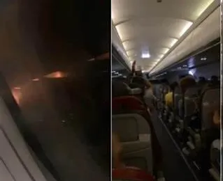 Avião pega fogo durante voo e assusta passageiros em Salvador