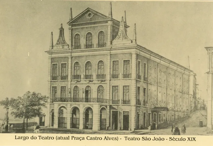 Teatro São João, principal casa de espetáculos de Salvador, foi destruído por um incêndio em 1923