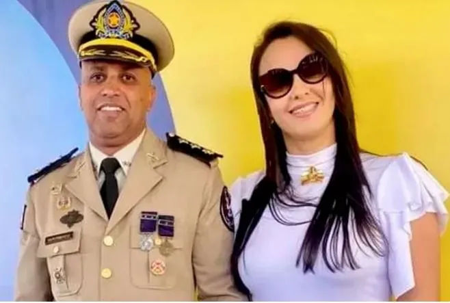 Major Pedro Paulo e a esposa Cintya Paloma