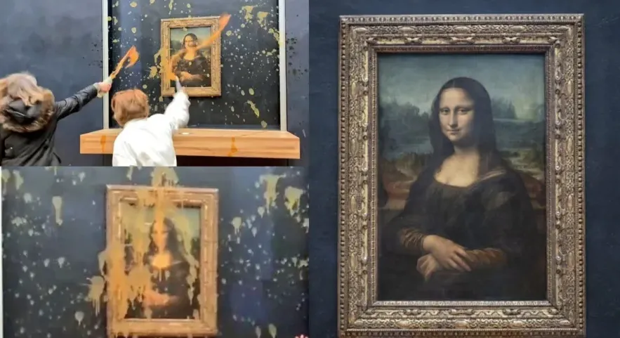Mulheres atiraram sopa na obra de arte, em Paris