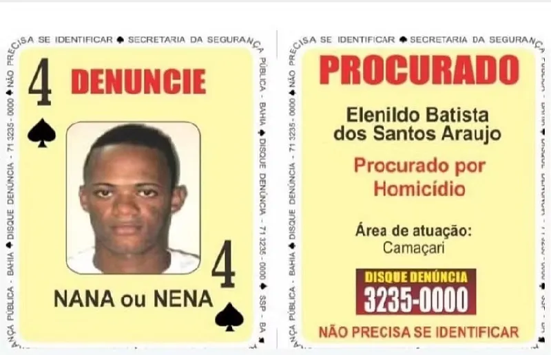 Criminoso passou a fazer parte do Baralho do Crime em 2019