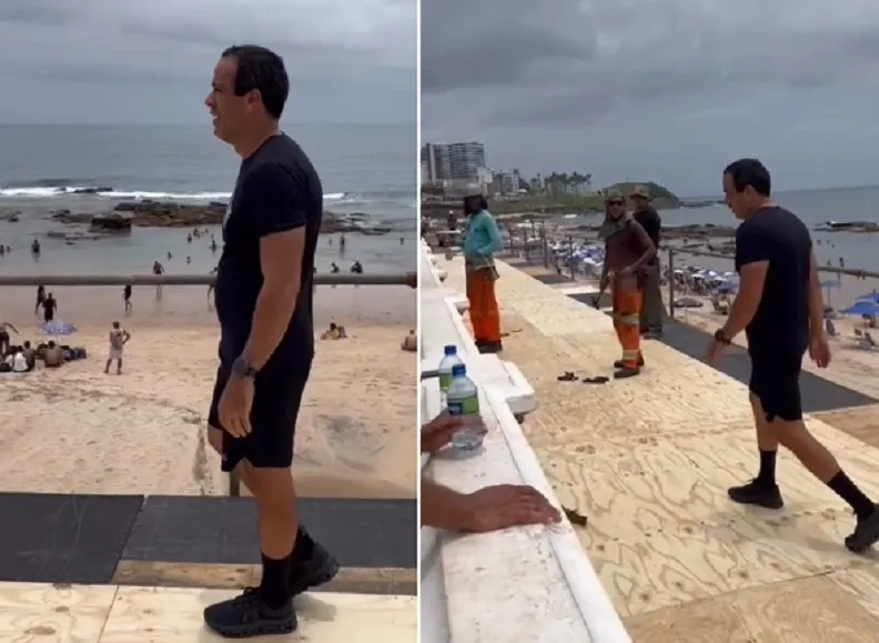 Prefeito faz vistoria em estrutura da Barra durante corridinha dominical