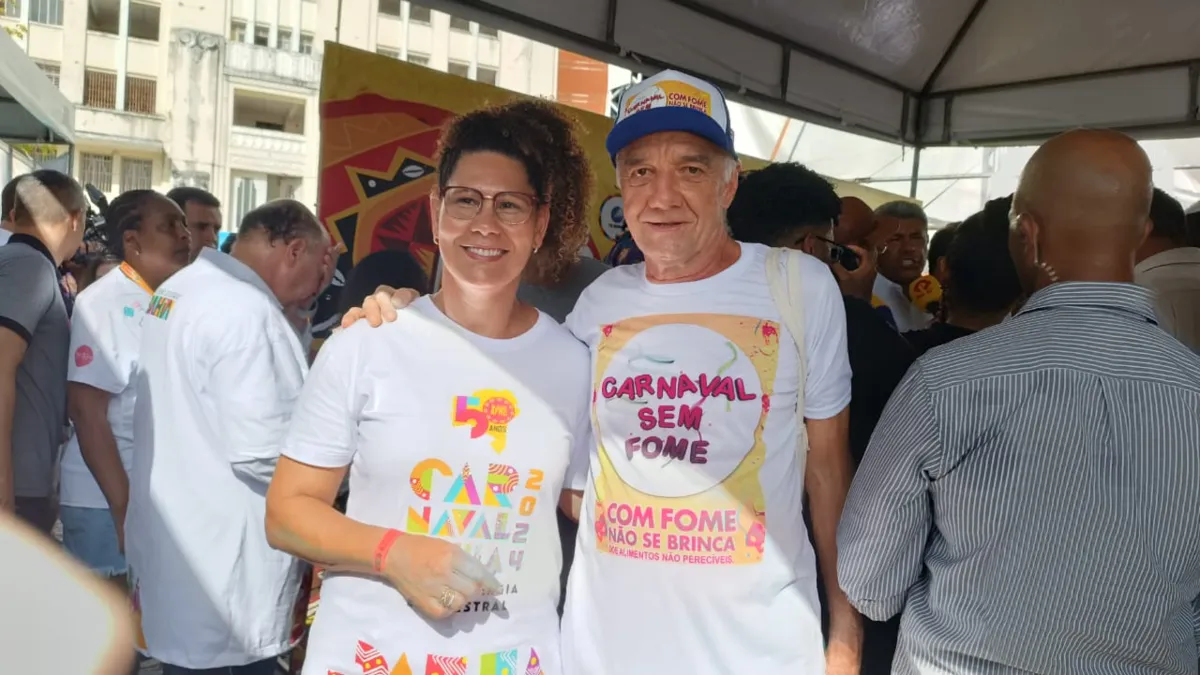 Secretária Fabya Reis e Raimundo Bandeira apresentam a campanha "Carnaval sem Fome"