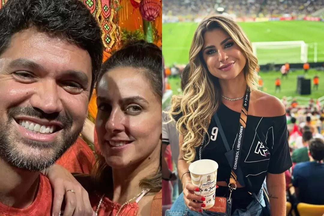 Carol Barcellos postou foto com Marcelo Courrege e Renata Heilborn denunciou traição.