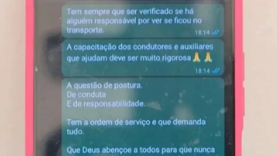 Mensagem foi enviada há cerca de um mês