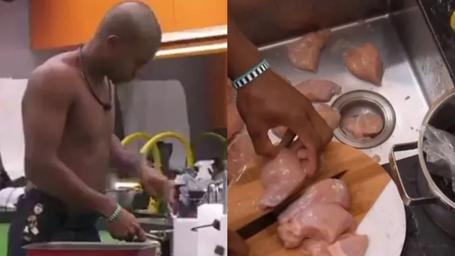 Davi lavou frango na pia da cozinha Vip