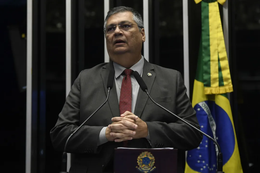 Plenário do Senado Federal durante sessão deliberativa ordinária. Em discurso, à tribuna, senador Flávio Dino (PSB-MA)