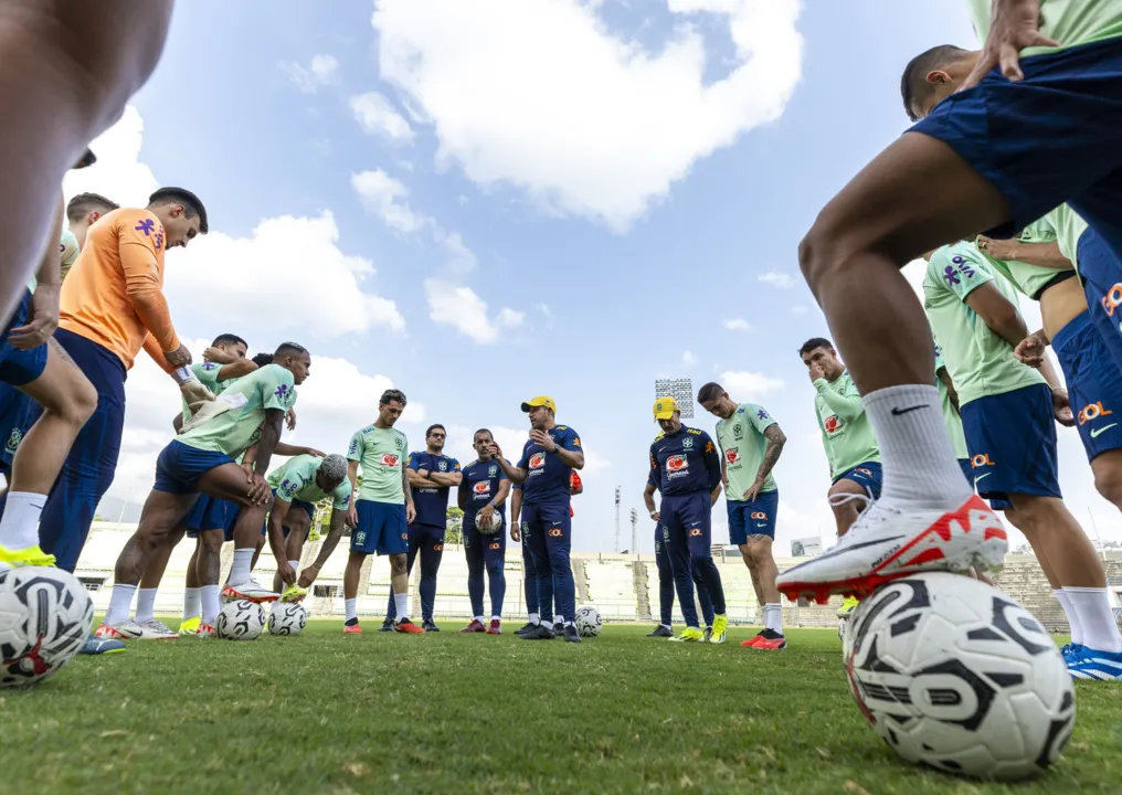 Seleção Brasileira sub-23 durante treino