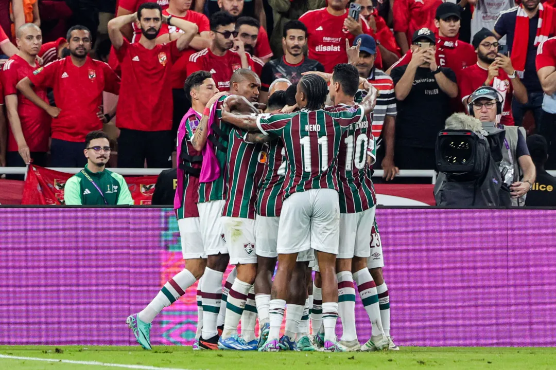 Fluminense comemorando vaga à final do Mundial