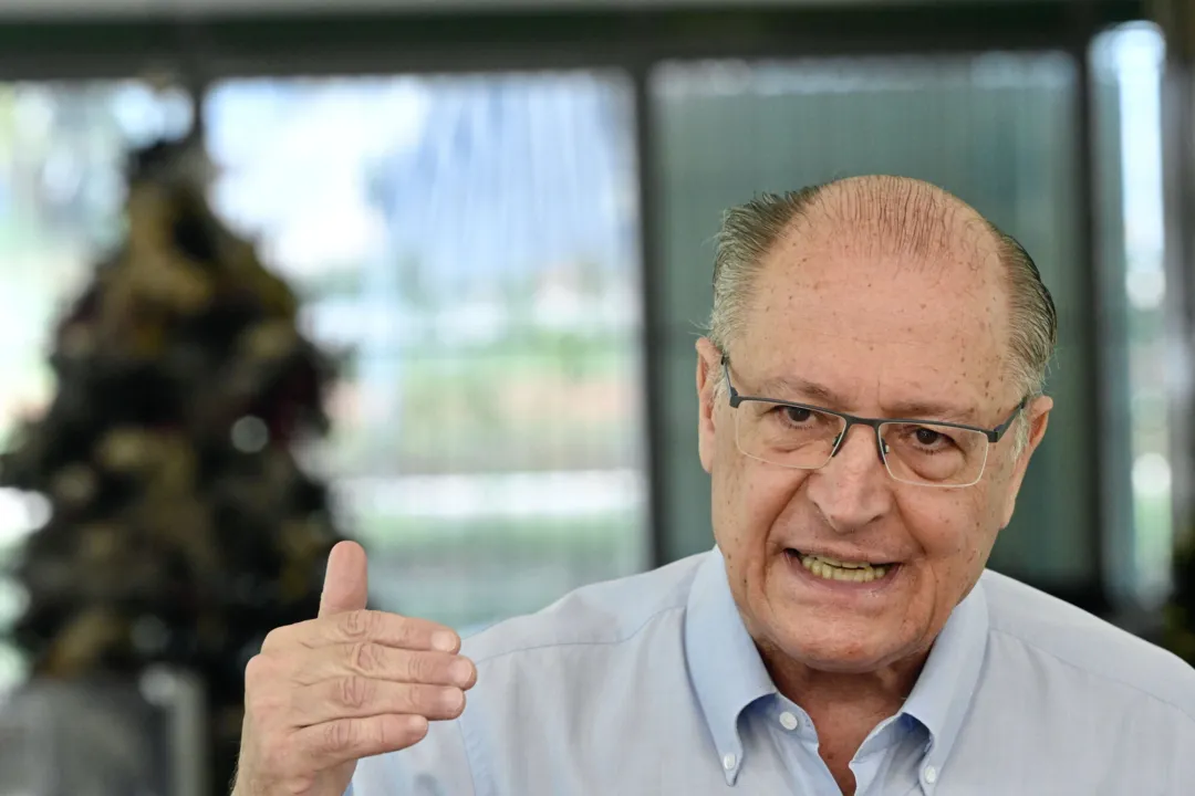 Vice-Presidente da República, Geraldo Alckmin, durante entrevista coletiva na Esplanada dos Ministérios, em Brasília.